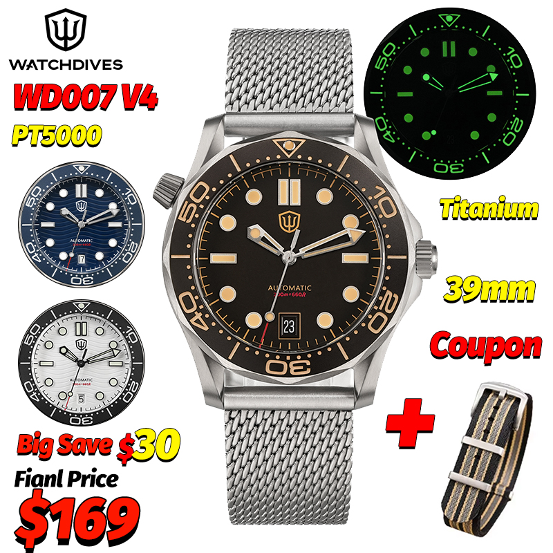 Watchdives Wd007 V4 39Mm NTTD  - đánh giá và giá Plastic Dome Clear